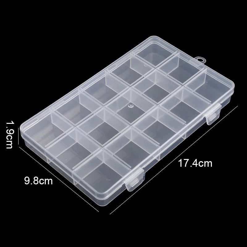 Transparent Plastic Storage Jewelry Box Compartment Adjustable Container For Beads Earring Box For Jewelry Rectangle Box Case