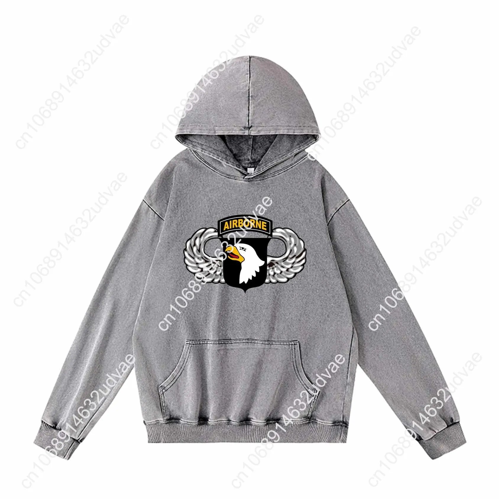 101st Airborne Parachutist Wings Division Patch Hoodies Retro Hooded Sweatshirt Man Woman Teenager Pullover Customized Tops