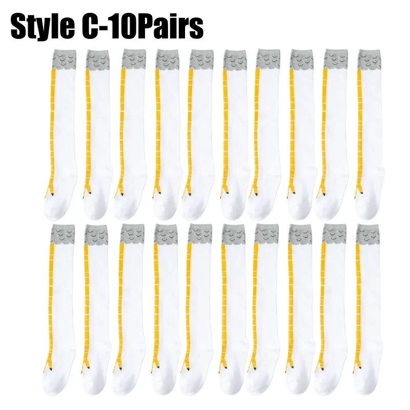 Funny Chicken Leg Socks for Adults Novelty Gifts for Halloween Party Knee High Slimming with Breathable Trendy Stockings