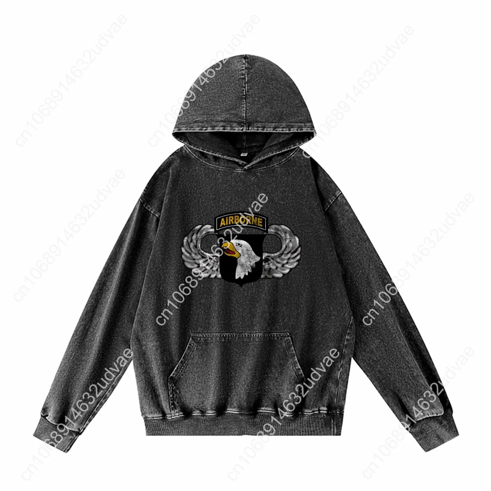 101st Airborne Parachutist Wings Division Patch Hoodies Retro Hooded Sweatshirt Man Woman Teenager Pullover Customized Tops