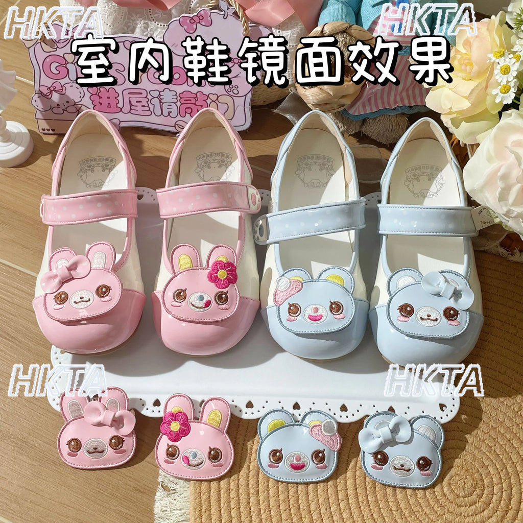 Cute Soft Girl Original Student Indoor Shoes Cute Soft Girls Women's Lolita Sweet Embroidered Rabbit Small Leather Shoes Female