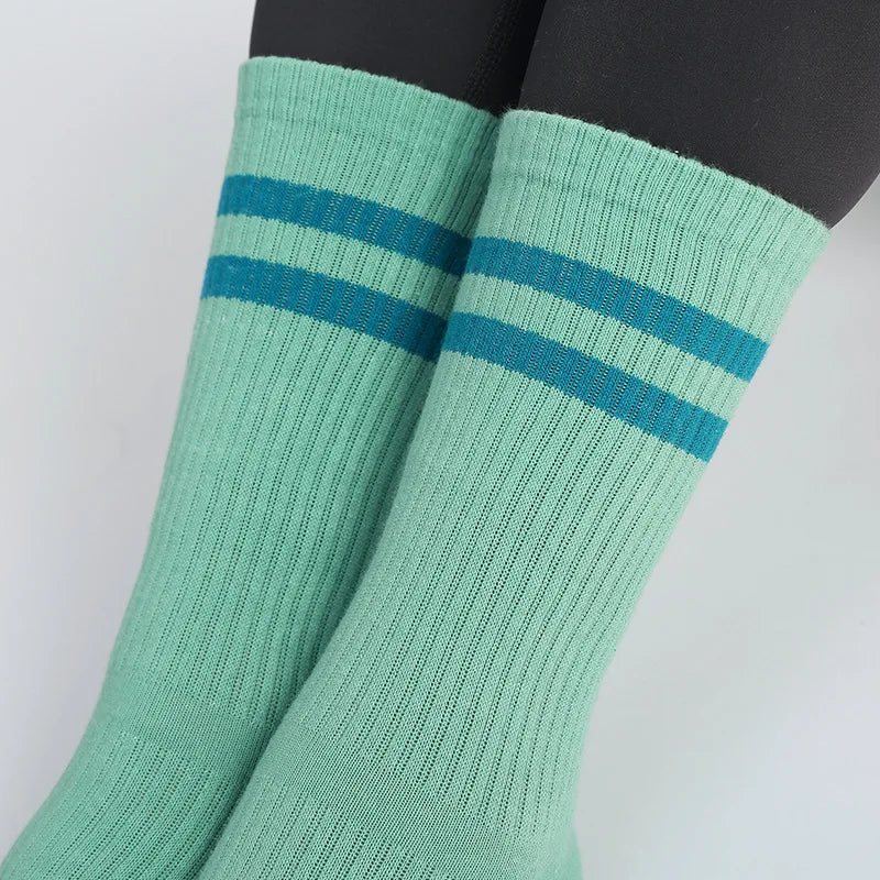 Mid-tube Ladies Fitness Pilates Socks Non-slip Breathable Anti Skid Floor Yoga Socks Women Dance Ballet Sports Cotton Socks