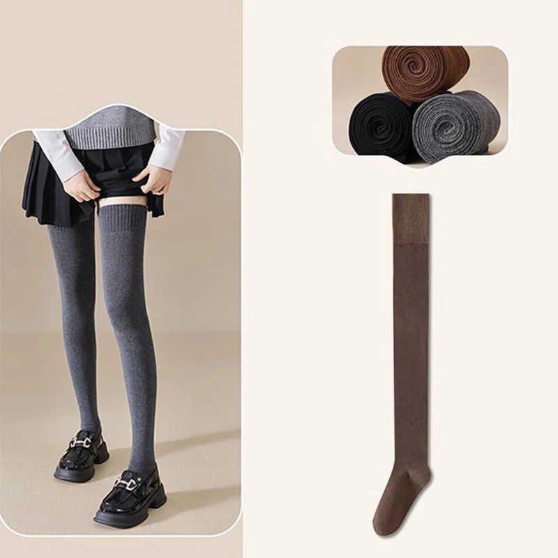 New Winter Extended Leg Socks Thigh High Socks For Women 100cm JK Lolita Stockings Over The Knee Stocks Slim Velvet Thigh Socks