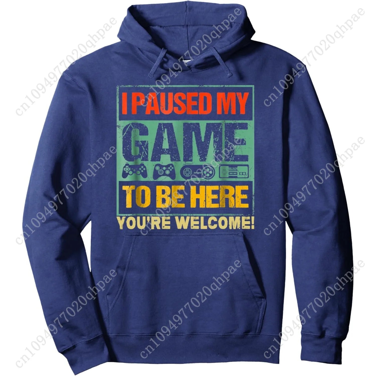 I Paused My Game To Be Here Funny Gamers Men Boys Teens Gift Pullover Hoodie