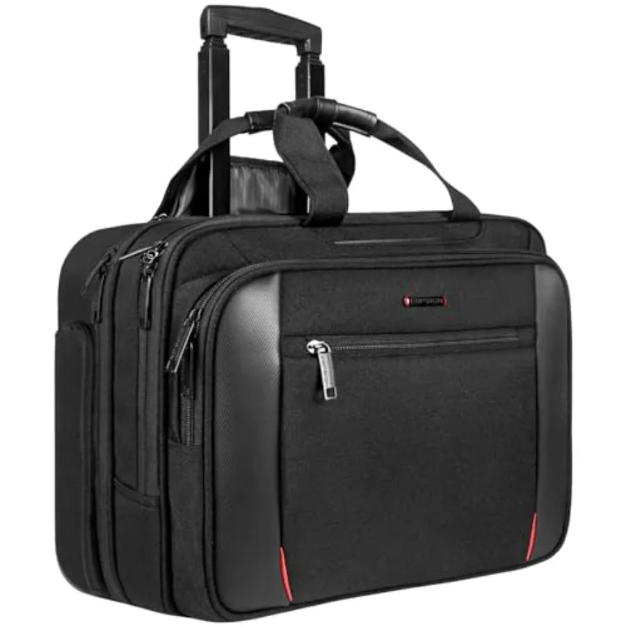 EMPSIGN Rolling Briefcase Laptop Bag17.3" Computer bag with wheels Water Repellent Travel Roller Underseat Bag with RFID Blocki