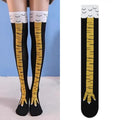 Funny Chicken Leg Socks for Adults Novelty Gifts for Halloween Party Knee High Slimming with Breathable Trendy Stockings