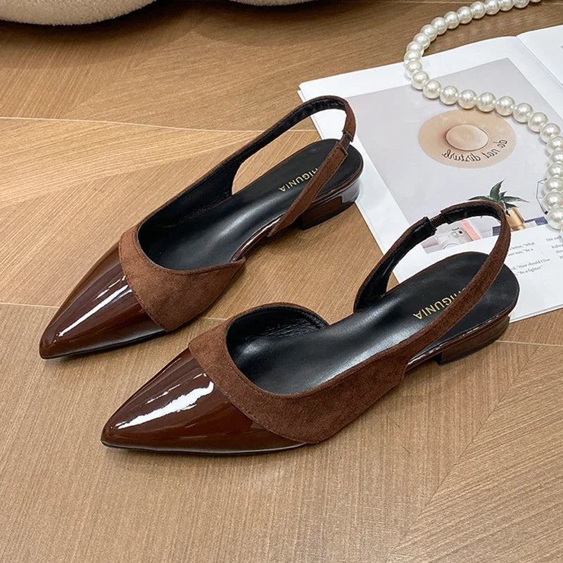 Elegant Women Pointed Toe Heeled Sandals Sexy Luxury Shoes 2025 New Designer Summer Woman Slippers Fashion Pumps Sandalias Mujer