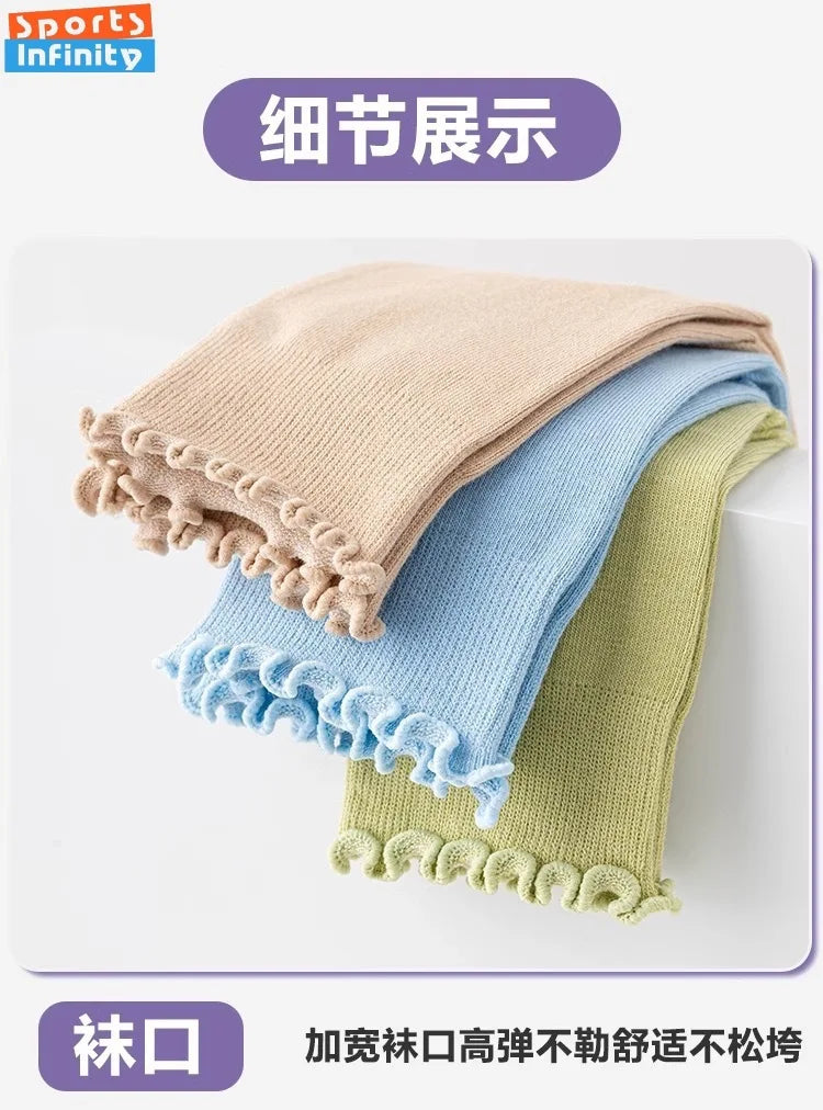 Spring and summer rolled edge mid tube yoga socks women anti slip dance fitness sports socks odor proof cotton Pilates socks