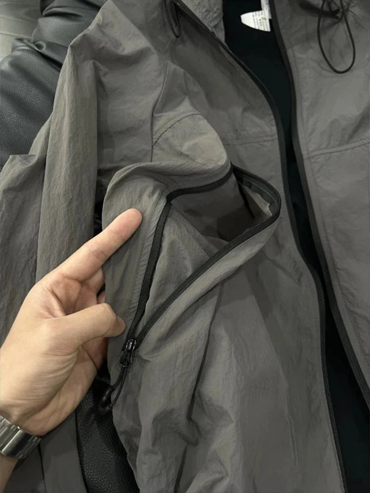 Lightweight Thin Ice Silk UV Protection Clothing for Men Summer Outdoor Sports Hooded Jaet Breathable Qui Dry Polyester F...