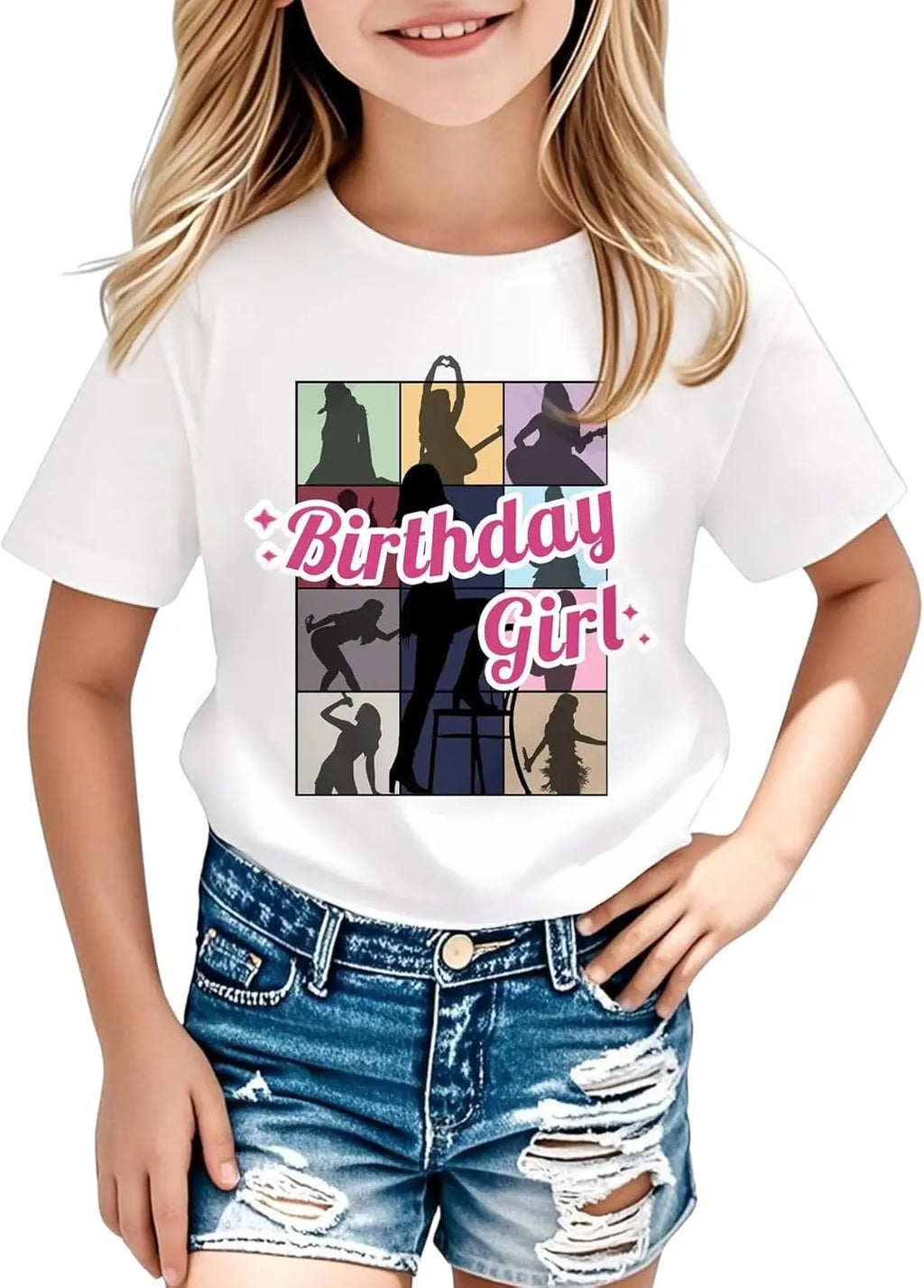 Girl Country Music T-Shirt - Kids Singer Letters Graphic Birthday Shirts Gifts Fan Song Tour Concert Outfit Top