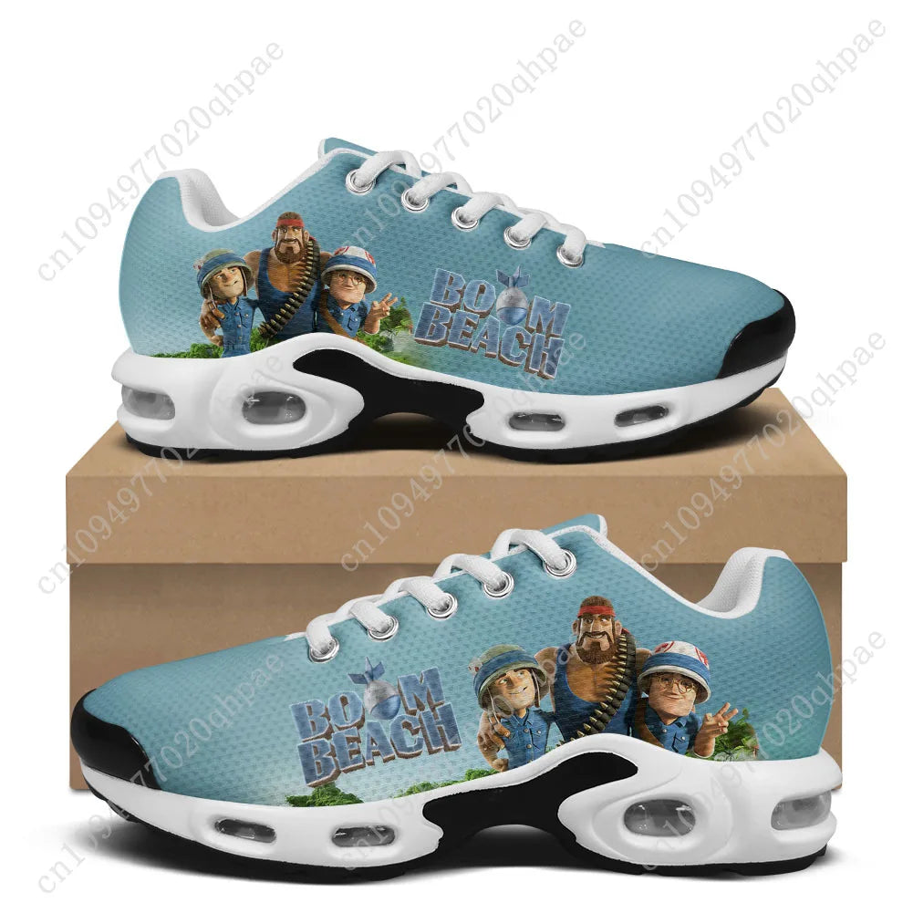 Boom Beach Air Cushion Sneakers Mens Womens Teenager Lightweight Sports Shoes High Quality Custom Couples Leisure Mesh Sneaker