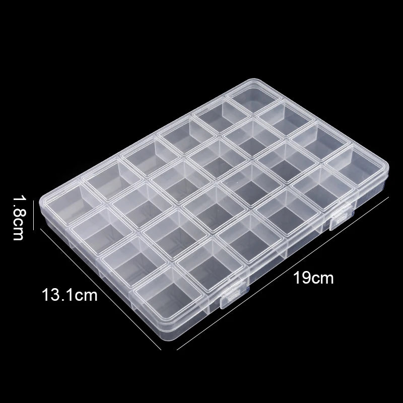 Transparent Plastic Storage Jewelry Box Compartment Adjustable Container For Beads Earring Box For Jewelry Rectangle Box Case