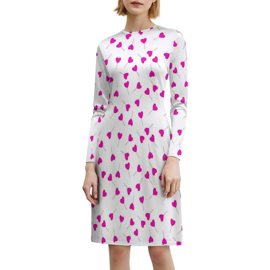 Lollihearts Women's Streetwear Party Dress Trendy Print Club Clothing For Female Lollipop Lollipops Hearts Lollihearts Women's