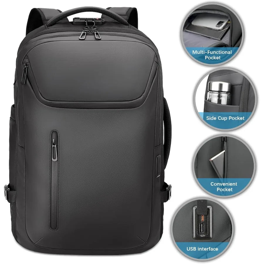 Large Rolling Backpack for WomenandMen 50L Work Backpack with Wheels Business Laptop Backpack with USB Port TSA Lock Carry On f