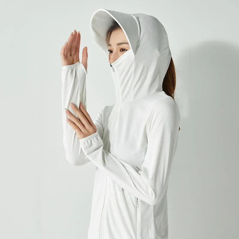 New High-quality Ice Silk Slim Fit Couple Sunscreen Suit Summer Ultra-thin Breathable Outdoor Sports UV Resistant Jacket