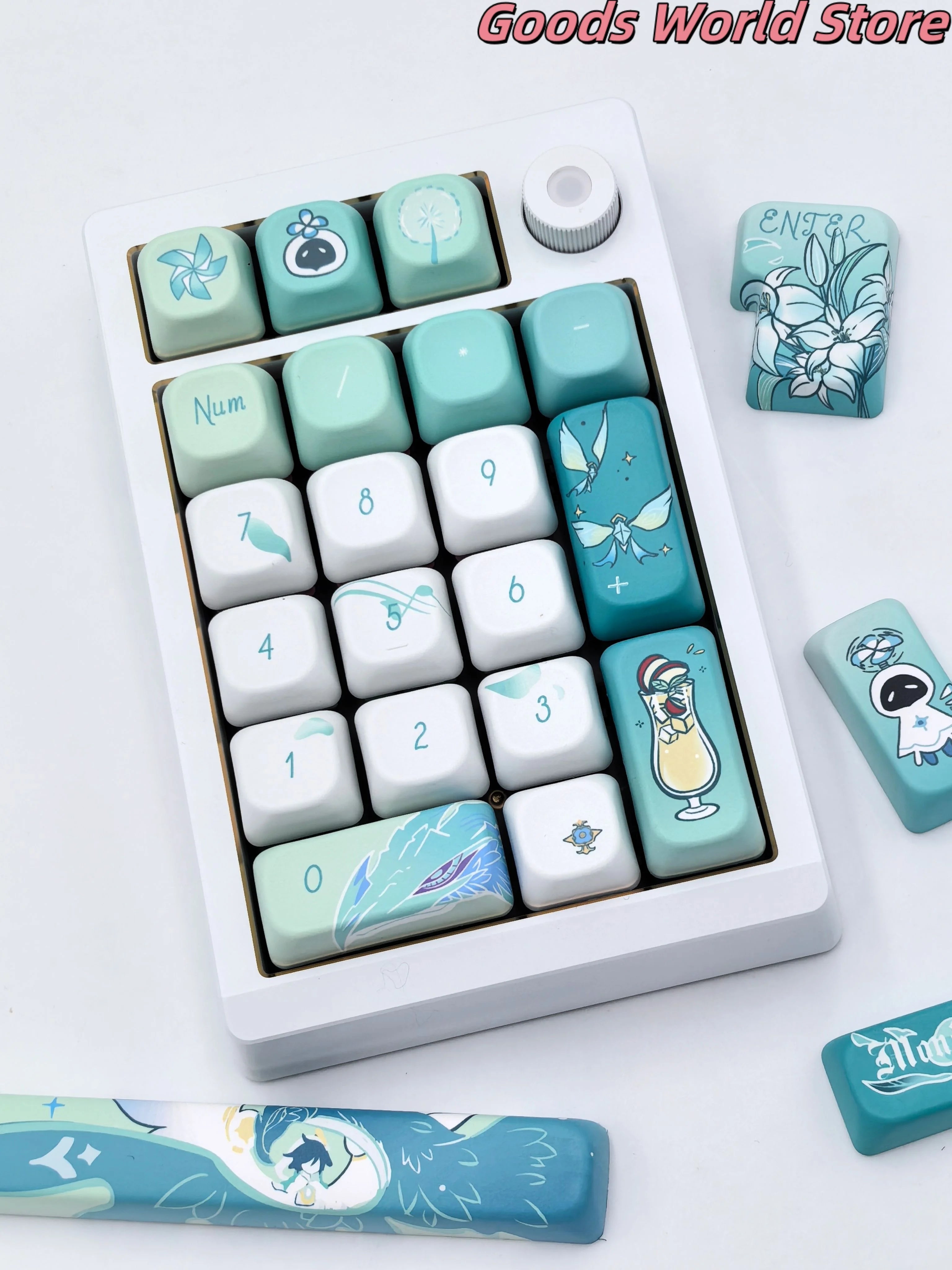 In stock Venti keycap Game Genshin Impact Mechanical Keyboard keycap Venti Cosplay Costume Anime Halloween Gift