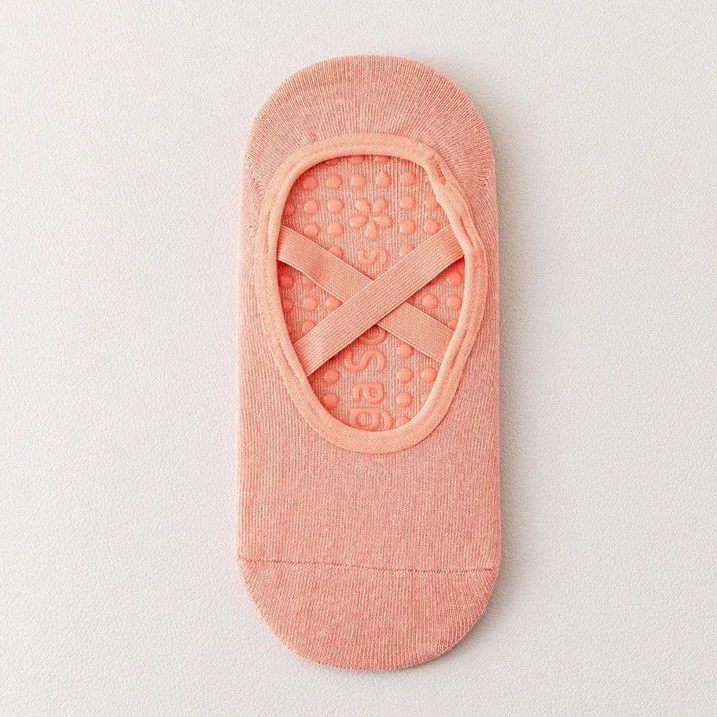 Harajuku Cross Belt Yoga Socks Anti Slip Women Professional Pilates Socks Gym Fitness Floor Trampoline Dance Sports Socks