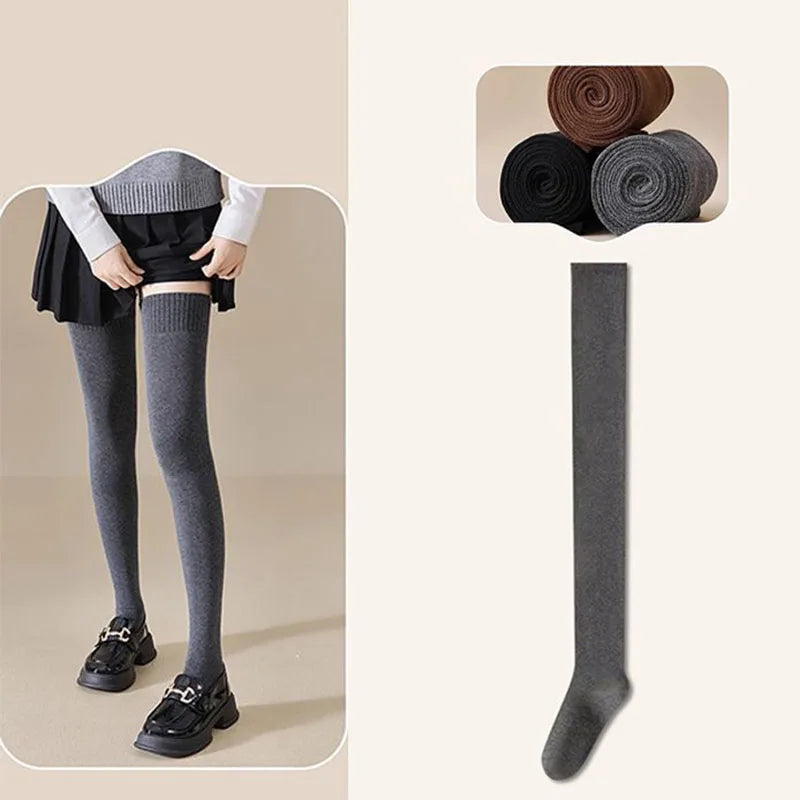 New Winter Extended Leg Socks Thigh High Socks For Women 100cm JK Lolita Stockings Over The Knee Stocks Slim Velvet Thigh Socks