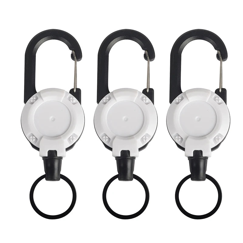 1-20PCS Outdoor Retractable Key Chain Mountaineering Buckle Key Chain Anti-loss Anti-theft High Rebound Metal Easy To Pull