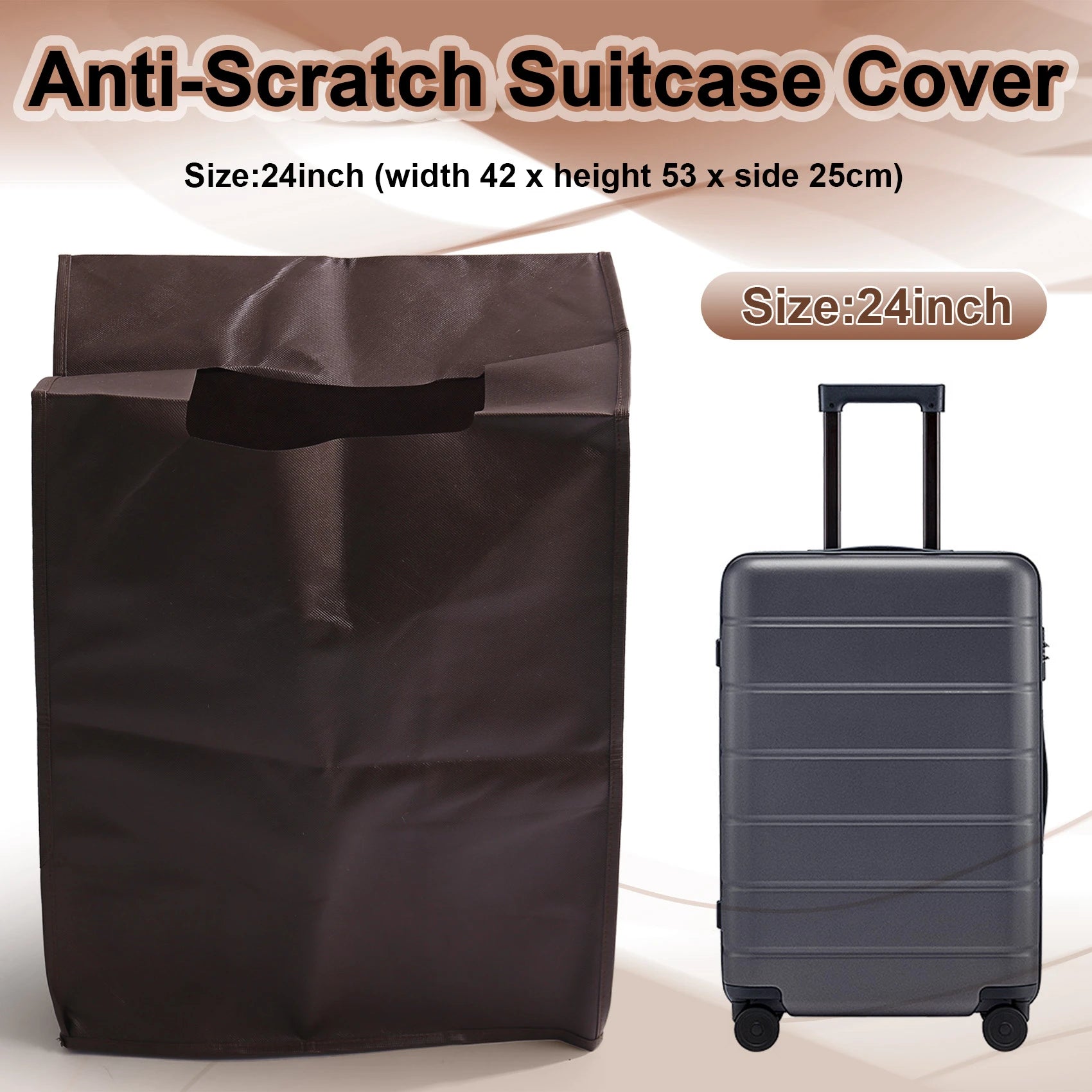 ABQR Travel Luggage Cover Anti-Scratch Protective Suitcase Cover Fluorescent Green Hem Suitcase Protection Tool 24inch