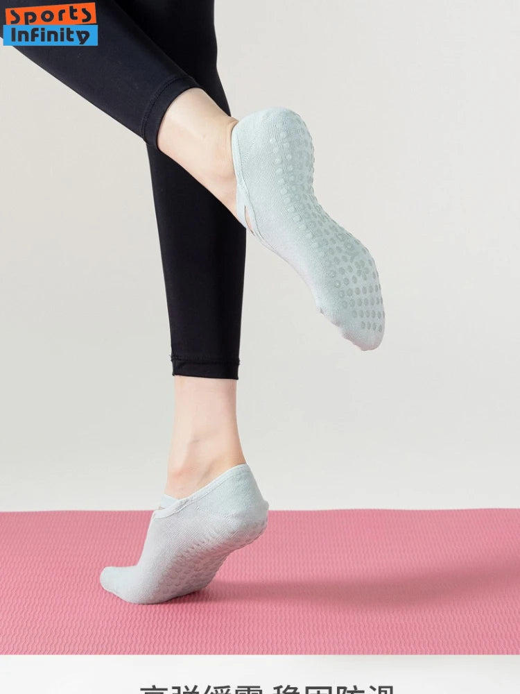 Harajuku Cross Belt Yoga Socks Anti Slip Women Professional Pilates Socks Gym Fitness Floor Trampoline Dance Sports Socks