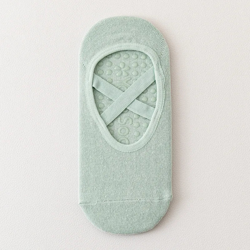 Harajuku Cross Belt Yoga Socks Anti Slip Women Professional Pilates Socks Gym Fitness Floor Trampoline Dance Sports Socks