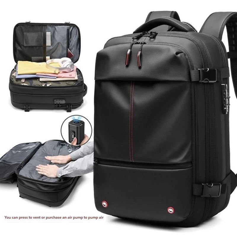 Vacuum Compressed Backpack Universal Dry-Wet Separation Commuter Travel Bag Expandable Laptop Backpack (Airline-Friendly)