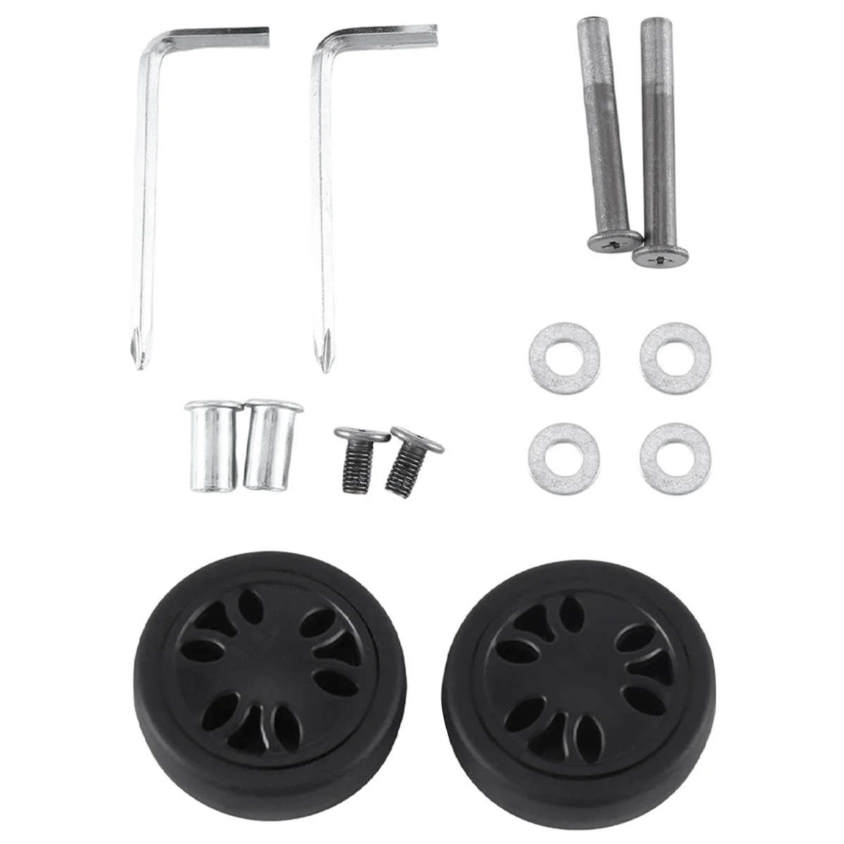 ABQR 50X15mm Luggage Wheels Replacement Wear PU Caster Suitcase Replacement Wheels Luggage Wheel Universal 6mm 8mm