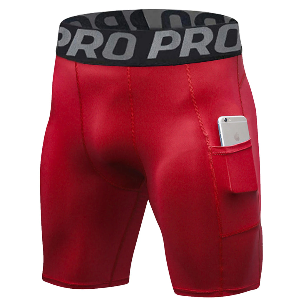 Mens Compression Shorts with Pockets Quick Dry for Athletic Running Shorts Spandex Shorts for Men