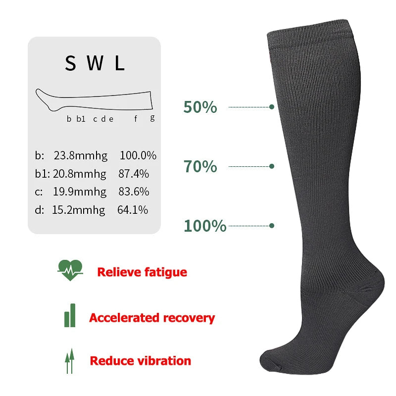 Varicose Veins Compression Socks Fit For Golf Rugby Running Hiking Sports For Anti Fatigue Driving Travel Flight Women Men Socks