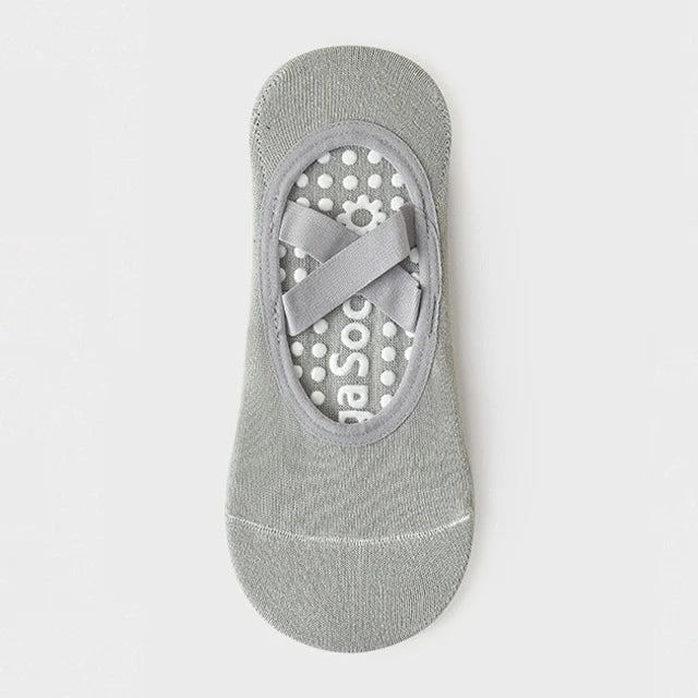 Breathable Towel Bottom Yoga Socks Women Silicone Non-Slip Bandage Pilates Sock Ladies Ballet Dance Fitness Workout Cotton Socks