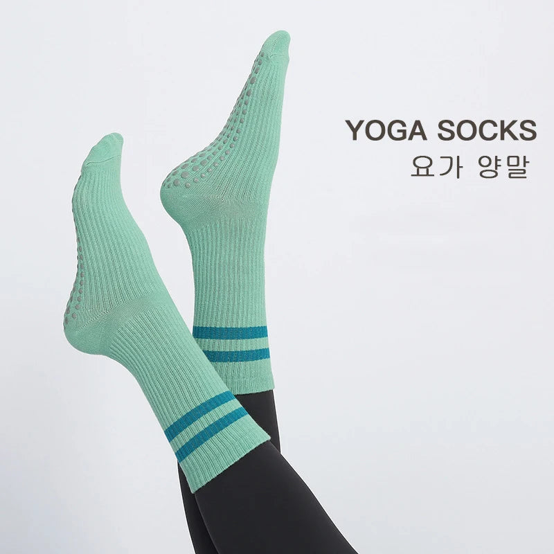 Mid-tube Ladies Fitness Pilates Socks Non-slip Breathable Anti Skid Floor Yoga Socks Women Dance Ballet Sports Cotton Socks
