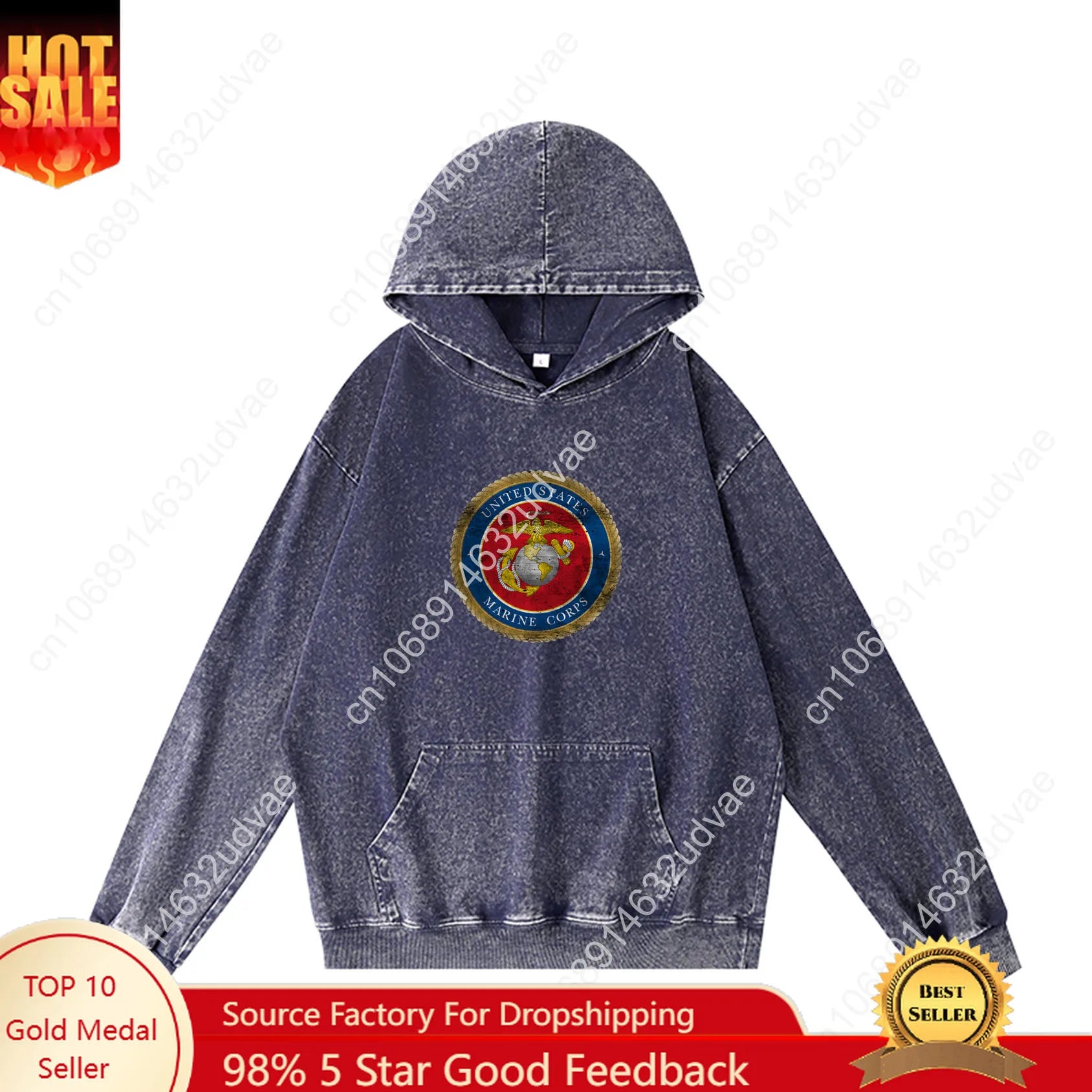 United States Marine Corps Hoodies Retro Hooded Sweatshirt Man Woman Teenager Vintage Pullover Sweat Shirt with Customized Tops