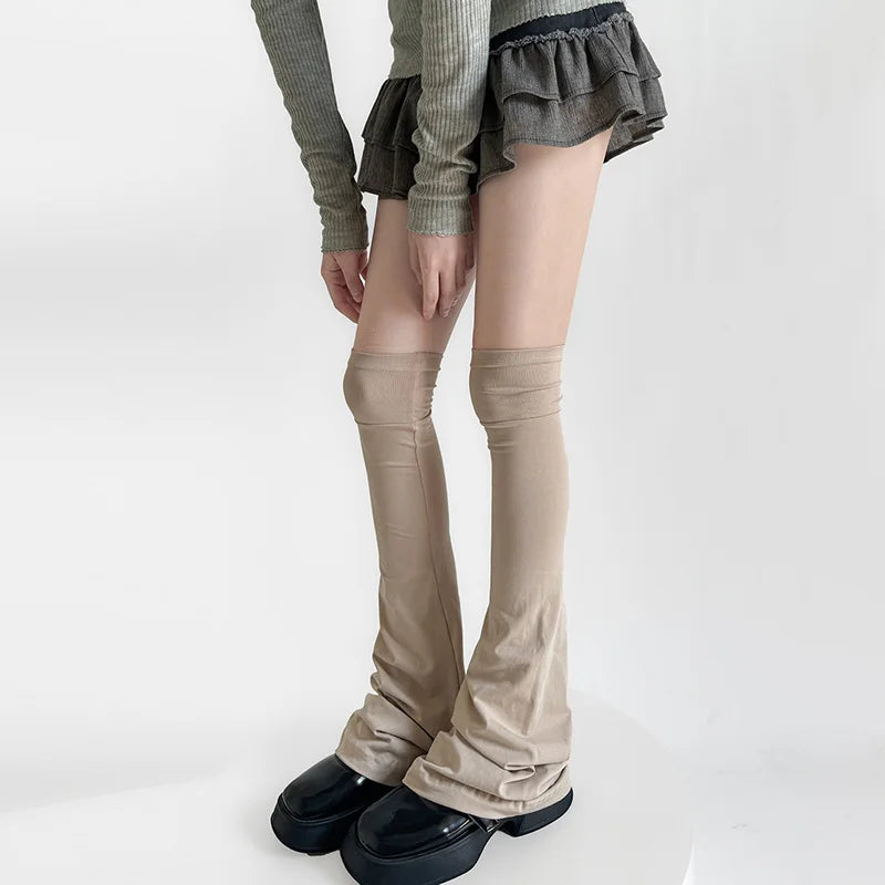 Y2K Leg Stockings Elasticity Slimming Knee Socks Japanese Style Spicy Femboy Over The Knee Horn Shaped Cuffs Sexy Accessories