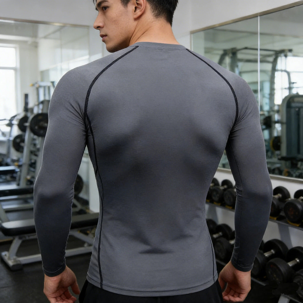 Casual Men's Sports Quick Drying Fitness, Long Sleeved Compression Vest For Running, Weightlifting Sports T-Shirt For Men's Fitn