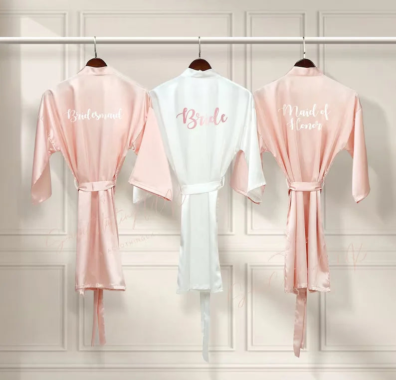 Personalized Name Bridesmaid Robes Bride Gift Bride Robe Gift Satin Robe Bride Dressing Gown Bridal Party Robes Wedding Robe