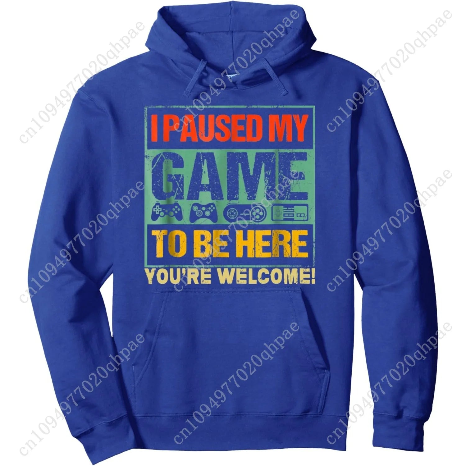 I Paused My Game To Be Here Funny Gamers Men Boys Teens Gift Pullover Hoodie