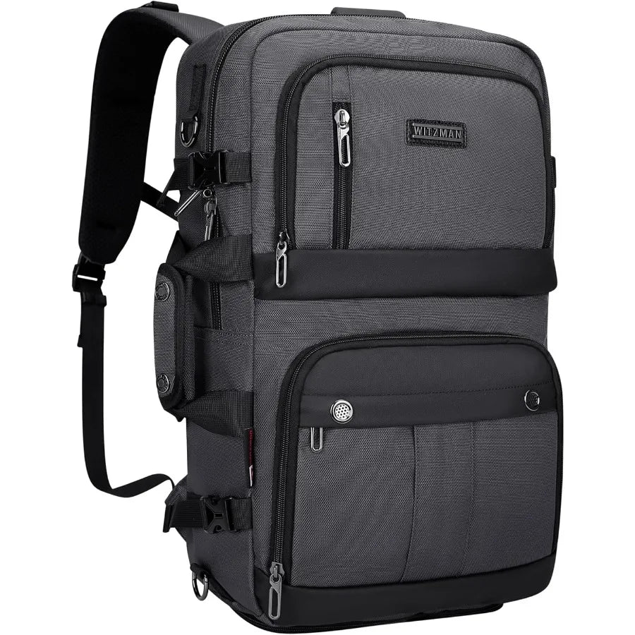 WITZMAN Carry on Travel Backpack for Men Women Laptop Backpack with USB Charging Port Airline Approved B683 Silvery Grey