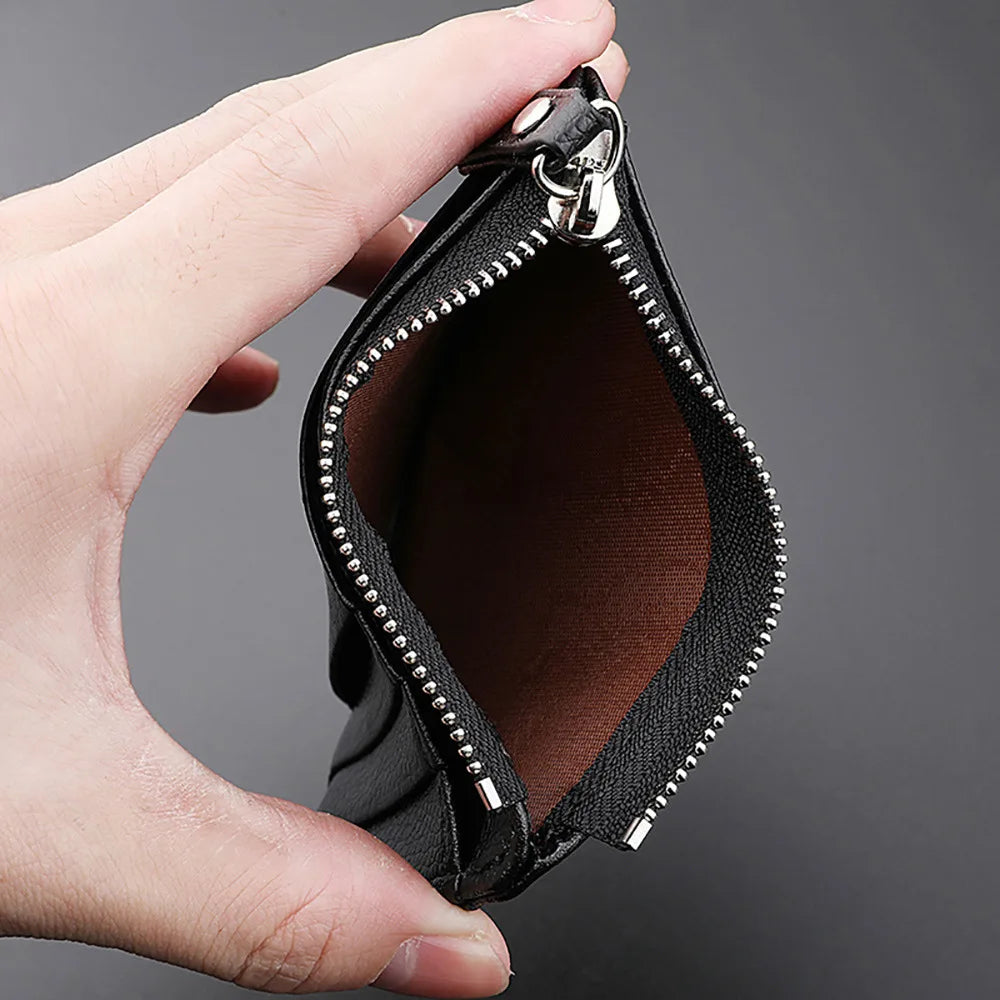 2025 New PU Leather Card Holder Wholesale: Compact Ultra-Thin Zipper ID Case, Short Coin Purse for Women, Best-Selling