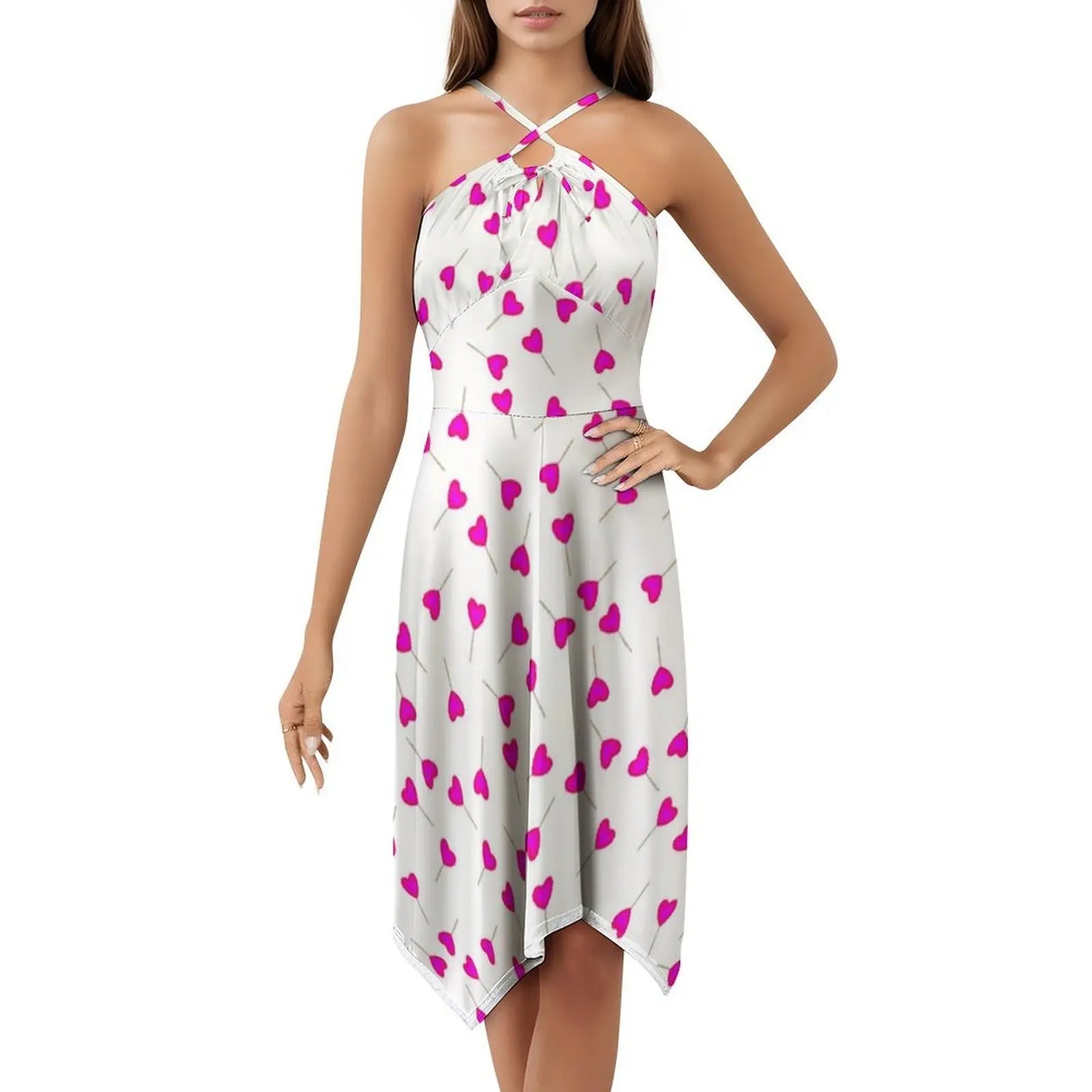 Lollihearts Women's Streetwear Party Dress Trendy Print Club Clothing For Female Lollipop Lollipops Hearts Lollihearts Women's