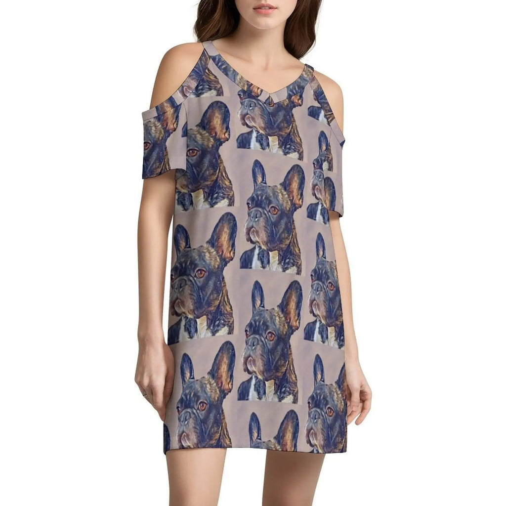 French Bulldog Floral Smock Dress For Women Spring Summer Casual Dress For Party Dog Dogs Pet Pets Mans Best Friend Womens