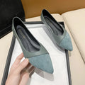 Flat black leather shoes for women Versatile low-heel slip-on work shoes for autumn