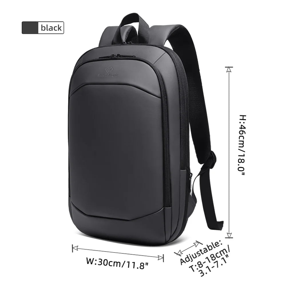 Heroic Knight Ultra-Thin Business Men's Laptop Backpack 15.6 Inch Waterproof Expandable Travel Backpack Anti-Theft Work Daypack