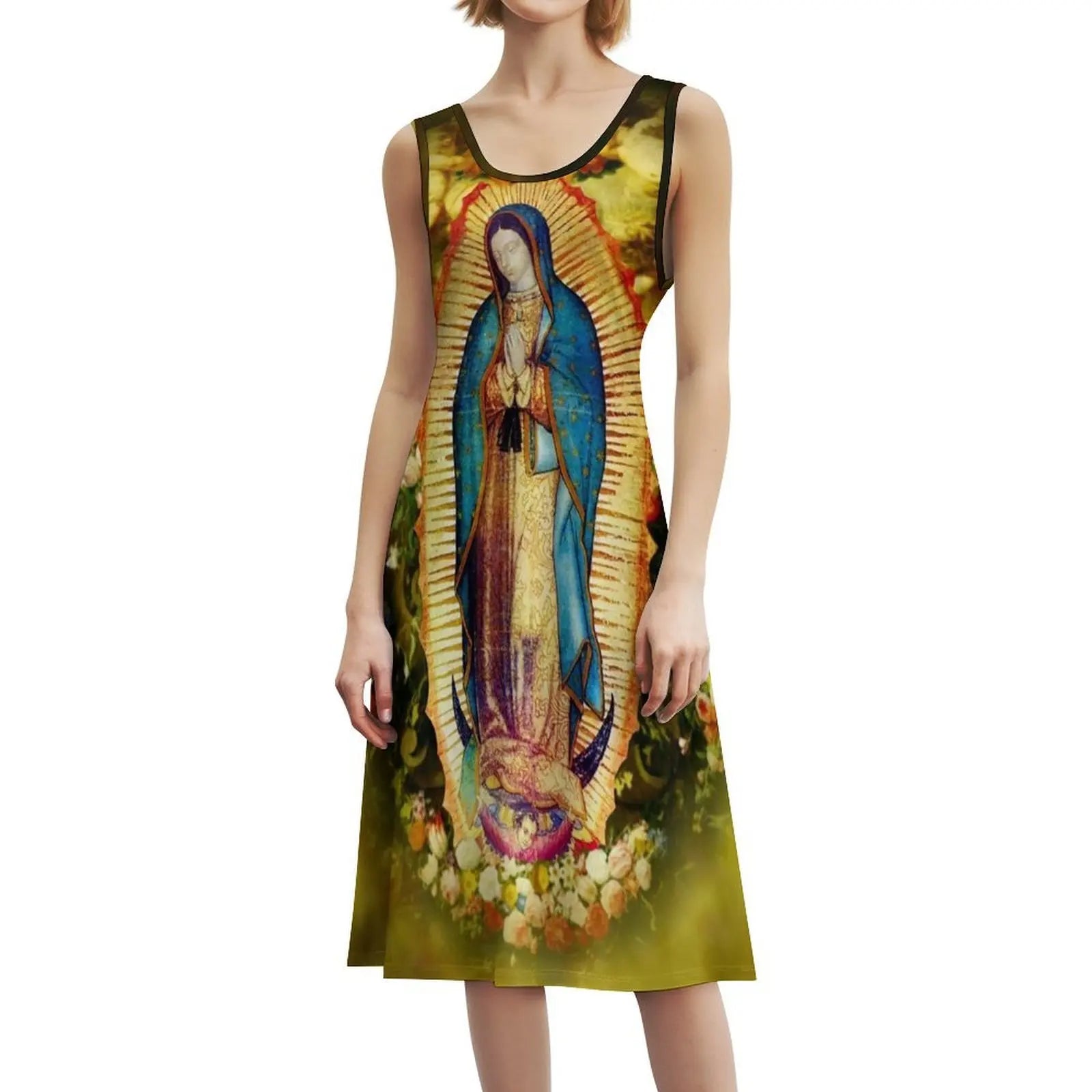 Our Lady Of Guadalupe Mexican Virgin Mary Mexico Aztec Women's Streetwear Party Dress Trendy Print Club Clothing For Female