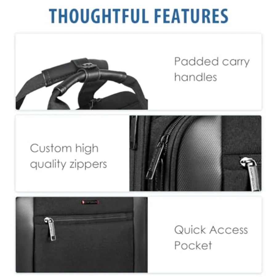 EMPSIGN Rolling Briefcase Laptop Bag17.3" Computer bag with wheels Water Repellent Travel Roller Underseat Bag with RFID Blocki