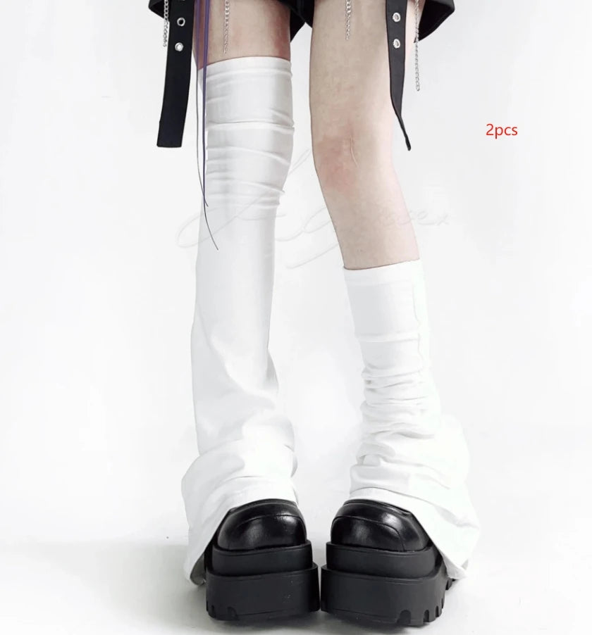 Y2K Leg Stockings Elasticity Slimming Knee Socks Japanese Style Spicy Femboy Over The Knee Horn Shaped Cuffs Sexy Accessories