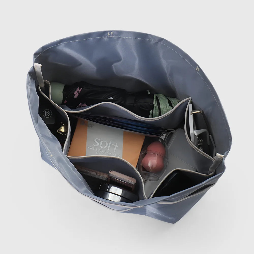 New Nylon Mesh Inner Bag  Lager Capacity Anti-Collapse Tote Liner Bag  Multi-Pocket Expand Space Insert Bag Compartments