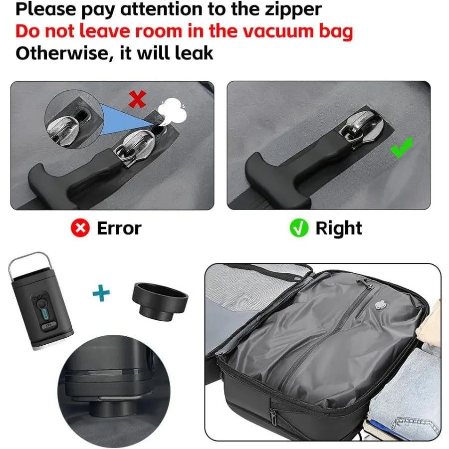 Vacuum Backpack Travel with Pump 40L Expandable Carry on Compression Backpack Flight Approved for Women Men Fit 17 Inch Laptop