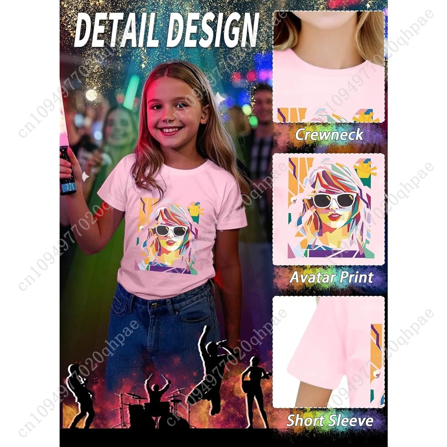 Girl Country Music T-Shirt - Kids Singer Letters Graphic Birthday Shirts Gifts Fan Song Tour Concert Outfit Top