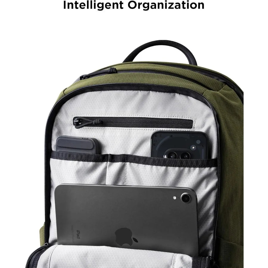 ALPAKA Elements Backpack Pro 24L - Green Laptop Backpack Fits 16'' Laptop with Dual Bottle Pockets Travel Backpack for Men Weat